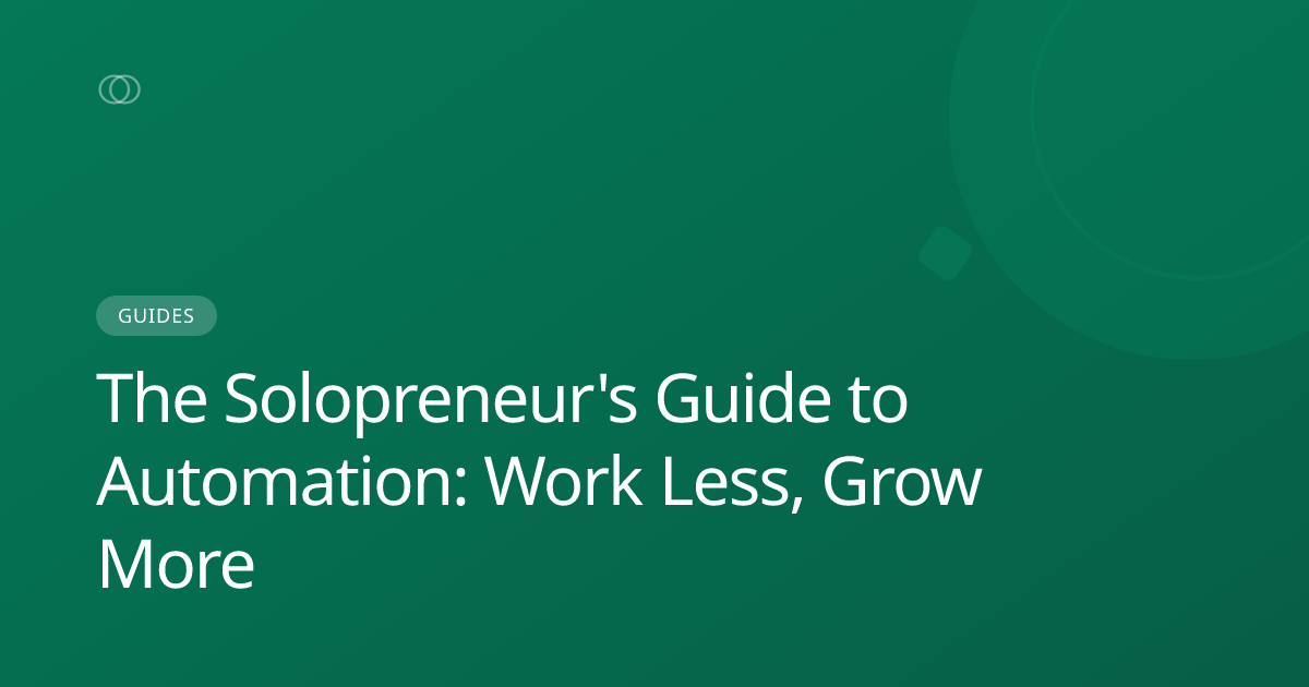 The Solopreneur's Guide to Automation: Work Less, Grow More